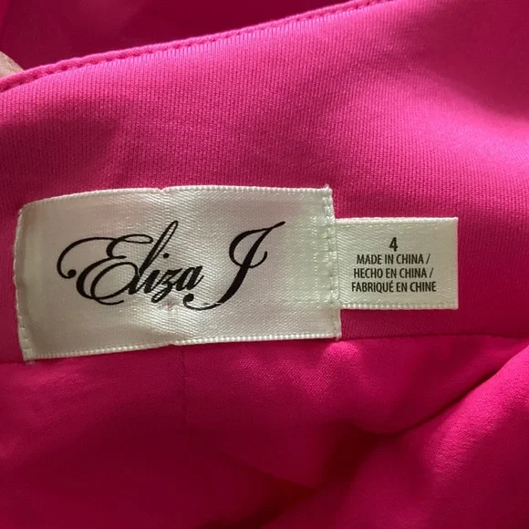 Eliza J One-Shoulder Fuchsia Sheath Dress with Statement Bow - Picture 7 of 12